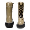 thumbnail image 3 of DREAM PAIRS Women's Platform Chunky Lug Sole Lace Up Leather Boots, Mid Calf Boots Outlet, 3 of 5