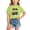 Light Green, variant on Girls’ Sparkly Cherry Print Short Sleeve T-Shirt, Kids Cotton Blend Casual Loose Fit Tee for Summer Everyday Wear Ages 2-14 Orange 140