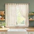 thumbnail image 1 of Cortinas de ventana de lino bordado con estampado floral Jinchan, 1 of 9