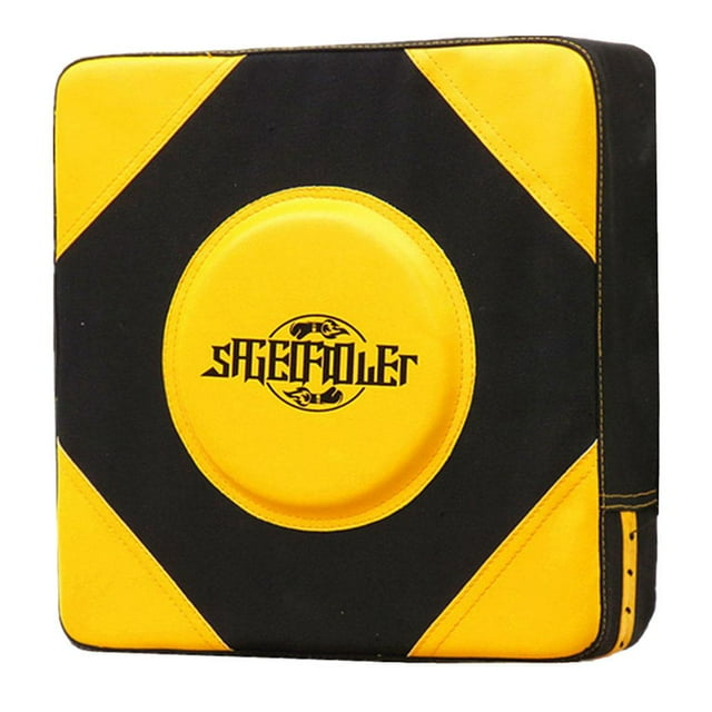 Almohadilla Perforadora de Pared para Boxeo Perfecl Superficie de Lucha Negro y Amarillo Tamaño L 40 × 40 × 10 cm