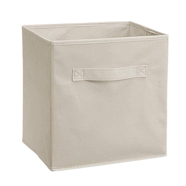 Cubos de almacenamiento plegables: tejido no tejido, asas reforzadas, 28 x 28 x 28 cm para organizar el armario o la oficina