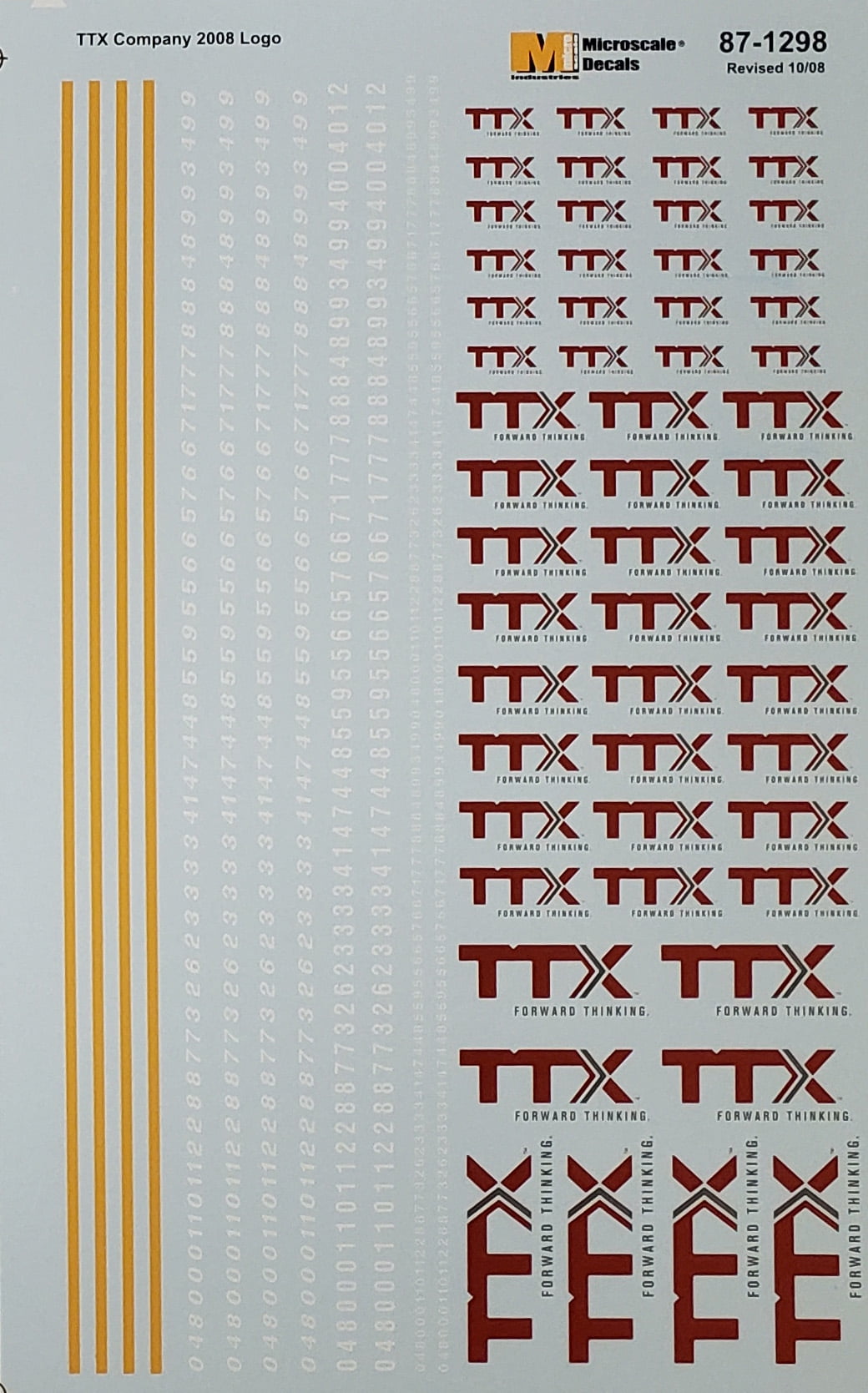 Microscale Model Railroad/Train Decals HO Scale TTX 2008 Logo Autotraks