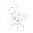 thumbnail image 3 of 24.5" x 25" x 95.5" Black Foam Metal Nylon  High Back Office Chair, 3 of 4