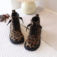 thumbnail image 5 of Dakaela 3.5-11.5Y Little Big Kids Leopard Print Combat Boots Lace Up Side Zipper Ankle Booties for Boys Girls, 5 of 8