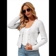 thumbnail image 1 of Cárdigan de Punto con Cuello en V, Larga y Botones para Mujer, Color , Talla S, 1 of 9