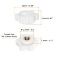 thumbnail image 2 of 6 Pieces Star Knobs M5 Thread 25mm 6-Point Head Brass Insert Non-Through Hole Threaded Hand Knob White, 2 of 6