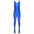 thumbnail image 4 of TiaoBug Womens Oil Sleeveless Bodycon Jumpsuit Sheer Full Body Sport Bodysuit Bodystocking Tight Swimsuit Blue M, 4 of 7