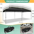 thumbnail image 3 of COBIZI 10x20 Pop Up Canopy Tent, Outdoor Party Tent Without Sidewall One Push Setup Glow, 3 Adjustable Height Air Vent Waterproof UPF50+, Bag, 4 Sandbag, 6 Stake, 12 Rope for Beach, Commercial, 3 of 6
