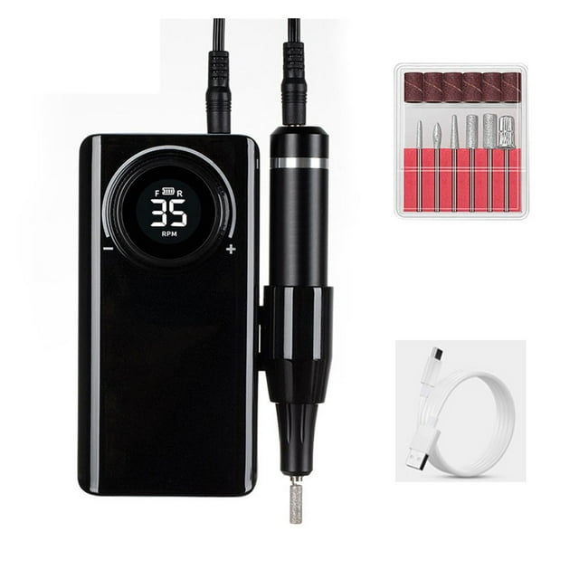 Machine à Percer les Ongles Portable Rechargeable 35000 RPM Ensemble de Manucure Électrique Équipement de Manucure Professionnel, Facile à Utiliser