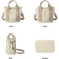 thumbnail image 2 of Kukuzhu Canvas Tote Bag for Women Stylish Crossboy Handbag Casual Hobo Bag Top Handle Satchel with Multiple Pockets, 2 of 6