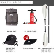Aqua Marina TOURING KAYAK - MEMBA 1010 - Inflatable KAYAK Package, including Carry Bag, Paddle, Fin, Pump