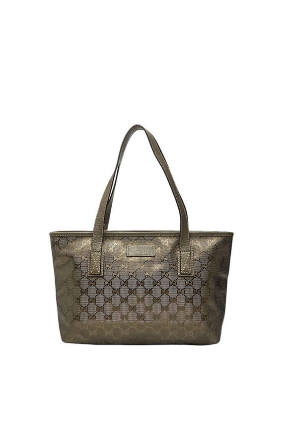 Pre-Owned Gucci GG Imprime Handbag Tote Bag 211138 Gold Leather Women's GUCCI