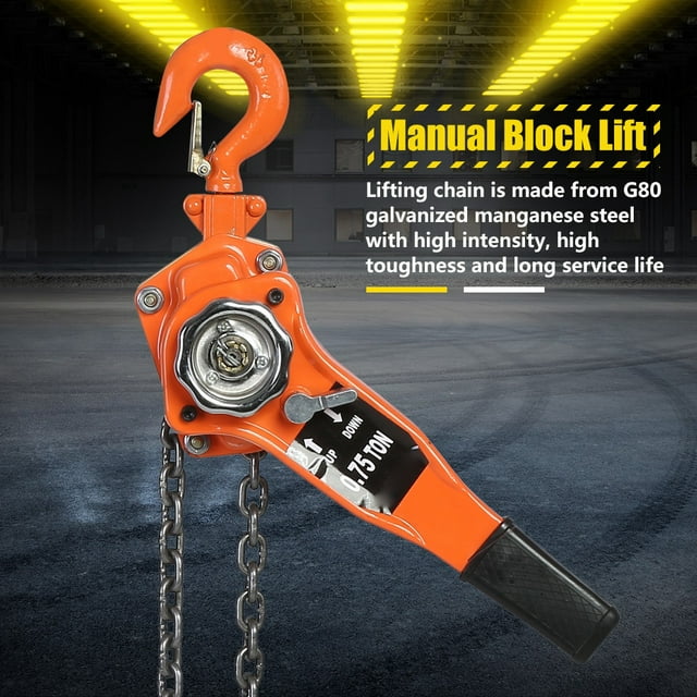 Chain 0.75t Orange Color Chain Block Hoist Ratchet Hoist Ratchet Lever Pulley Lifting 3meters