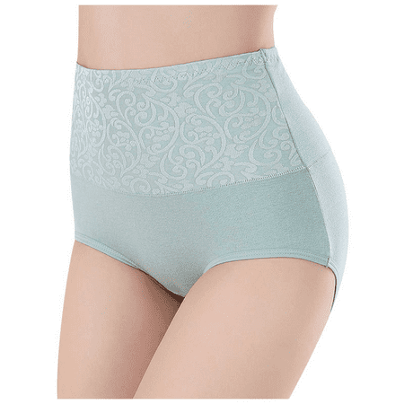 Fulorrnie Underwear for Women Plus Size High Waist Breathable Comfort Panties Briefs Moisture Wicking Elastic Panty Green XXXL