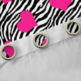 thumbnail image 2 of Castle Fairy Zebra Print Black Out Curtains,Love Heart Print Curtains Pack of 2 (42x63 Each),Black Pink Bedroom Curtains,Ultra Soft Abstract Home Decor, 2 of 6