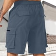 thumbnail image 4 of Men's Cargo Shorts Summer Oversized Pants Elastic Waist Large Size Outdoor Jogging Sweatpants Trend Multi Pockets Men Clothes Dark Gray 2XL, 4 of 4
