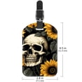 thumbnail image 6 of Square 2Pack PU Leather Sunflower Skull Cruise Luggage Tag with Privacy Cover and Name ID Tag for Travel Handbags Backpacks Luggage Tags, 6 of 6