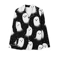 thumbnail image 7 of Gamivast Spooky Halloween Pajamas Set for Women Long Sleeve Button Down Sleepwear Tops and Lounge Pants 2 Piece Pjs Sets Lightweight Comfortable Creepy Pumpkin Pattern Multicolor L, 7 of 7