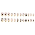 thumbnail image 3 of FCOGIN Medium Coffin, 24 Pieces, Beige, Black, Acrylic False Nail, Press on Nail, 3 of 6