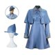 thumbnail image 4 of Wizard School Witch Fleur Isabelle Delacour Cosplay Costume Beauxbaton Magic Women School Uniform Hat Dress Suit Halloween High Quality G, 4 of 5