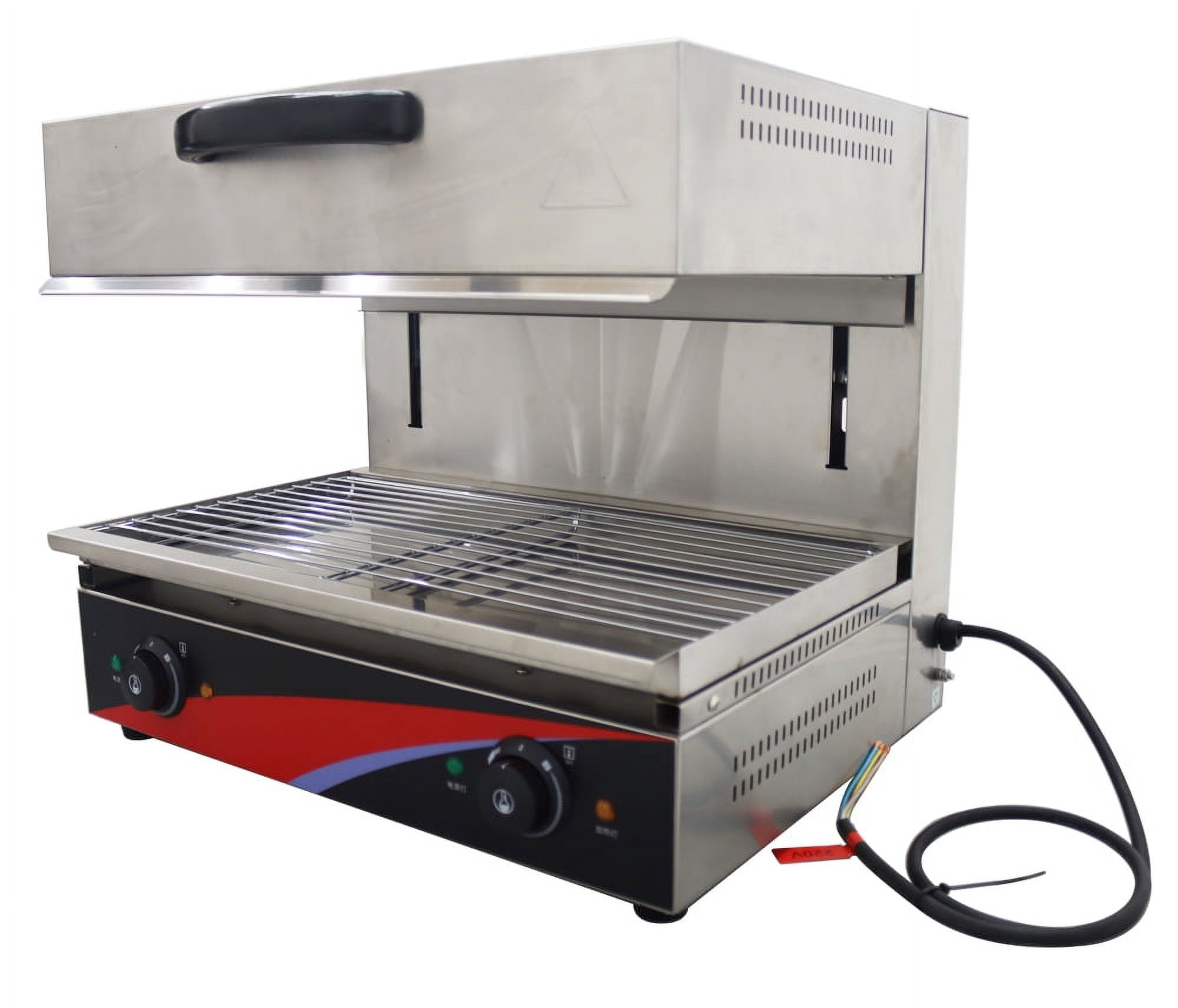 INTBUYING Electric Lift-Up Salamander Surface Stove Grill Barbecue Oven Cheese Melter Stainless Steel Kitchen Equipment 220V