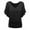 Black, variant on Womens Tshirt Plus Size V Neck Sleeve Batwing Loose Fold Hem Solid Blouse Tops for Women Trendy Green L