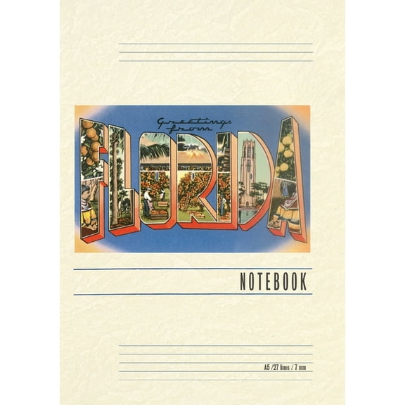 Vintage Lined Notebook Greetings from Florida (Paperback)