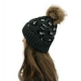 thumbnail image 2 of Herrnalise Women Casual Leopard Stitching Outdoor Plush Hats Crochet Knit Beanie Cap, 2 of 3