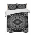 thumbnail image 2 of Black Boho Full Size Down Alternative Comforter, Lightweight Comforter Quilt Bedding Set with Pillow Shams Retro Farmhouse Neutral Abstract Geometric All Seasons Bed Comforter Duvet Insert 78"x90", 2 of 7
