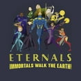 thumbnail image 2 of Women's Marvel Eternals Immortals Walk the Earth  Graphic Tee Navy Blue Medium, 2 of 4