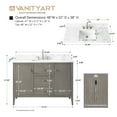 thumbnail image 3 of Vanity Art 48" Double Door Bathroom Vanity with Sink, Freestanding Storage Cabinet with Engineered Marble Top, Flip Down Tray, Drawer, and Shelf, 3 of 6