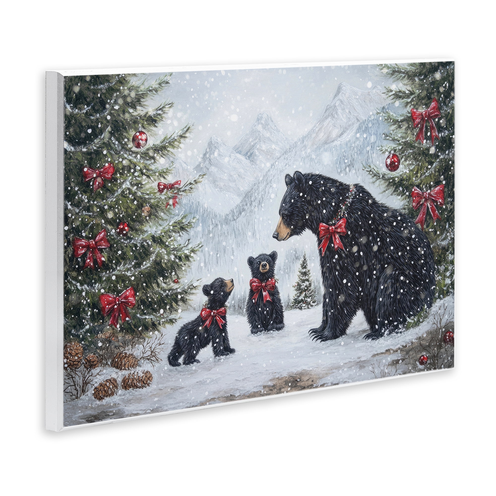 Stupell Industries Christmas Black Bears Wall Plaque Art, design by Tina LeCour