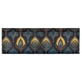 thumbnail image 6 of Yayeee Kitchen Valance Rod Pocket 54" x 18" Living Room Window Curtain, Navy Blue Art Pattern, 6 of 6