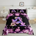 thumbnail image 2 of Erosebridal Butterfly Bedding Sets Full with Comforter,Monogrammed A Comforter Sets Full Size,Purple Flower Comforter Sets Full Size,Room Decor Reversible,3pcs, 2 of 7