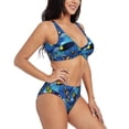 thumbnail image 2 of Daiia Hawaiian Style Women's Bikini Set Two Piece Swimsuit High Waisted Bikini Adjustable Straps Bikini Perfect for Beach, Pool, and Summer Vacation-Large, 2 of 9