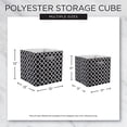 thumbnail image 2 of Design Imports CAMZ10607 Cube de Rangement Carré en Polyester à Rayures Fines 13 x 13 x 13 Po, Noir, 2 of 9