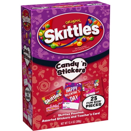 Skittles Original Fun Size Valentine's Candy 'n Stickers ...