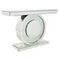 thumbnail image 2 of Entrance Table Silver Console Table Mirrored Accent Table with O-Base Rectangle Crystal Table for Living Room Hallway, 2 of 11
