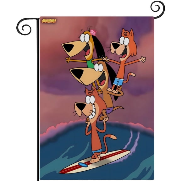 Augie Doggie and Doggie Daddy-themed Garden Flag. Perfect gift for fans, friends, and family members, and suitable for outdoor activities, party decorations11''x18''