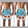 thumbnail image 3 of luoweisi Men's Beach Shorts Quick Dry Swim Trunks with Mesh Lining Santa Claus Vacation L, 3 of 5