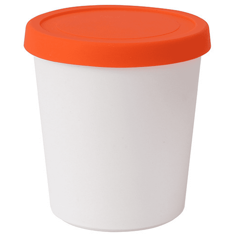 Delightful Stackable Ice Cream Tub with Tight-Fitting Silicone Lid - Store  and Preserve Homemade Sweet Treats - orange