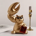 thumbnail image 3 of Figura de gato de la suerte con brazo gigante creativo, mesa, buena fortuna, pinzas de cangrejo Maneki Neko Oro, 3 of 8