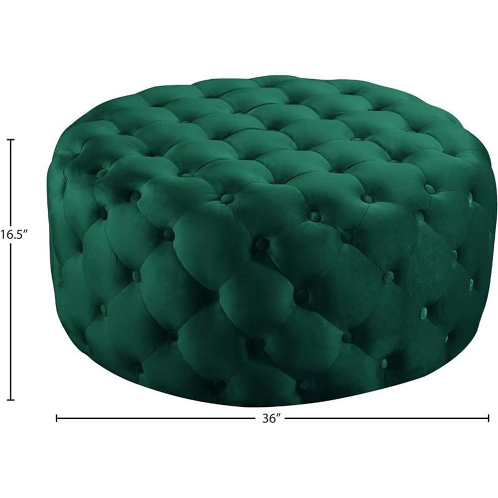 Pemberly Row Modern Button Tufted Green Velvet Ottoman and Bench