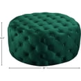 thumbnail image 4 of Meridian Furniture Addison Ottomane et Banc en Velours Vert Capitonné à Boutons, 4 of 8