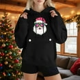 thumbnail image 2 of Women's Snowflake Sweatshirts Thicken Christmas Hooded Fleece Pullover Merry Christmas Sweatshirt Oversized Outfits Drawstring Pocket Clothing Y2K Tops, 2 of 4