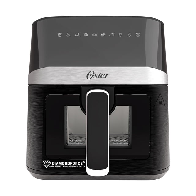 Oster® Freidora de Aire Digital con Recubrimiento Oster® DiamondForce, Ventana y Luz Interna, 4L de Capacidad, con 10 Programas Automáticos