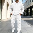 thumbnail image 2 of COMVALUE Mens Cargo Tracksuit 2 Piece Hooded Outfit Loose Fit Hoodie and Jogger Pants with Multi Side Pockets for Casual Daily Wear, 2 of 9