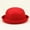 Red, variant on HNMKIU Classic Wool Bowler Bucket Hat for Men and Women Elegant Solid Roll Up Brim Panama Style Round Cap ,One Size