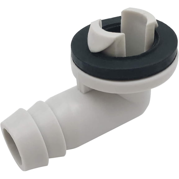 3/5 Inch(15mm) Air Conditioner Drain Hose Connector Elbow Fitting with Rubber Ring, Universal Fit Mini-Split AC Unit and Window Air Conditioning Unit