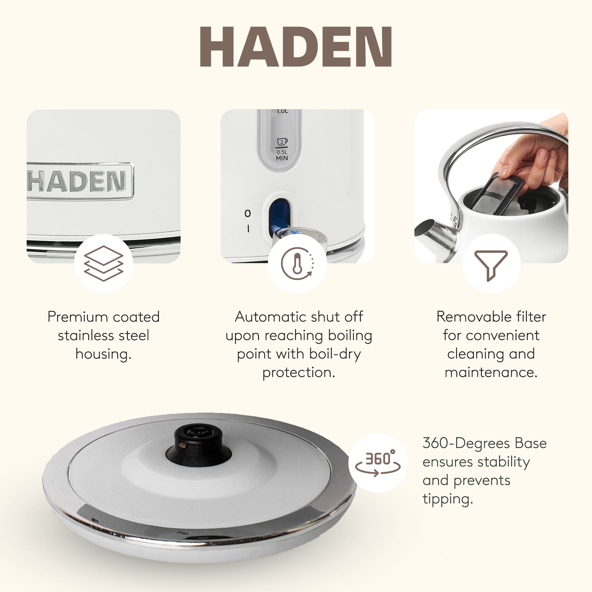 Haden Heritage Matching Appliance Set: 1.7L Electric Tea Kettle